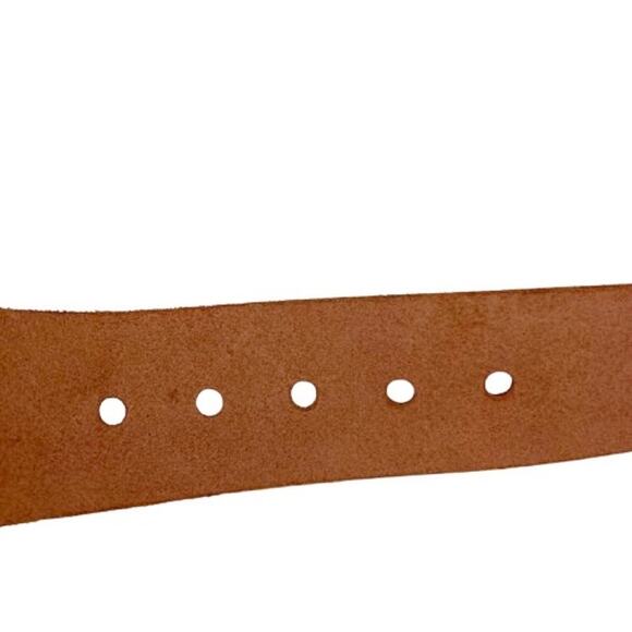 Vintage French Red Tooled Leather Belt w/ Sculptural Silver Buckle & Keeper 80s - Picture 14 of 14